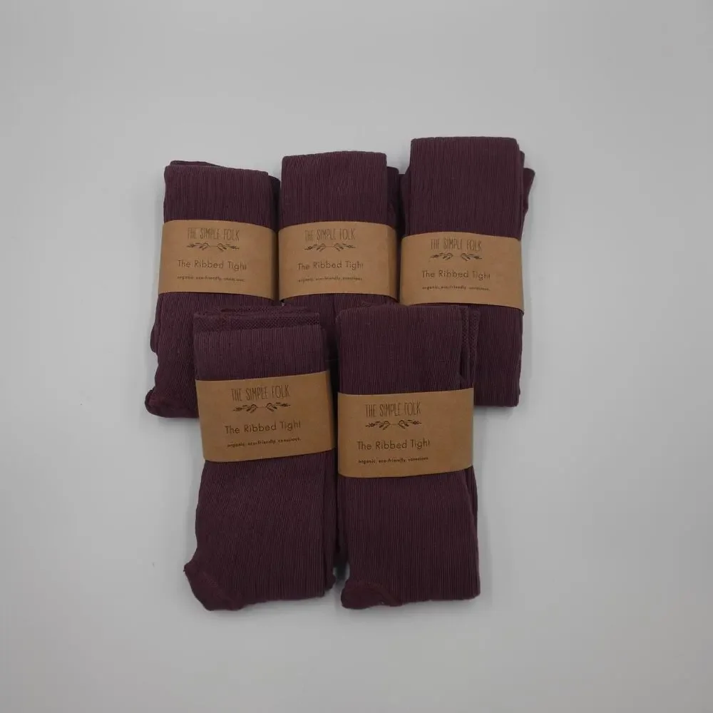 The Simple Folk Bundle of Five The Ribbed Tight in Huckleberry Size 4-7 Years